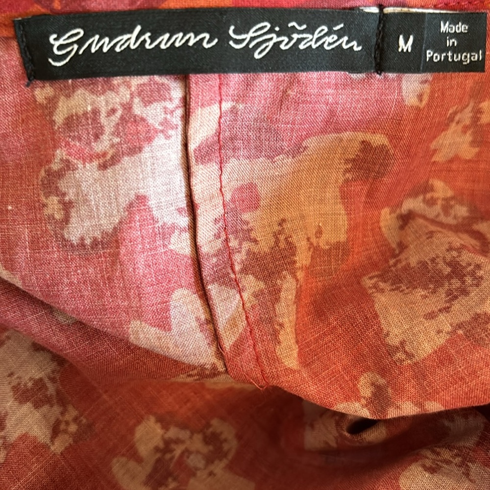 Gudrun Sjoden Woven “Petunia” Dress, Red Print, Size Medium - Picture 9 of 10